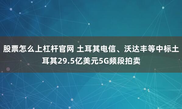 股票怎么上杠杆官网 土耳其电信、沃达丰等中标土耳其29.5亿美元5G频段拍卖